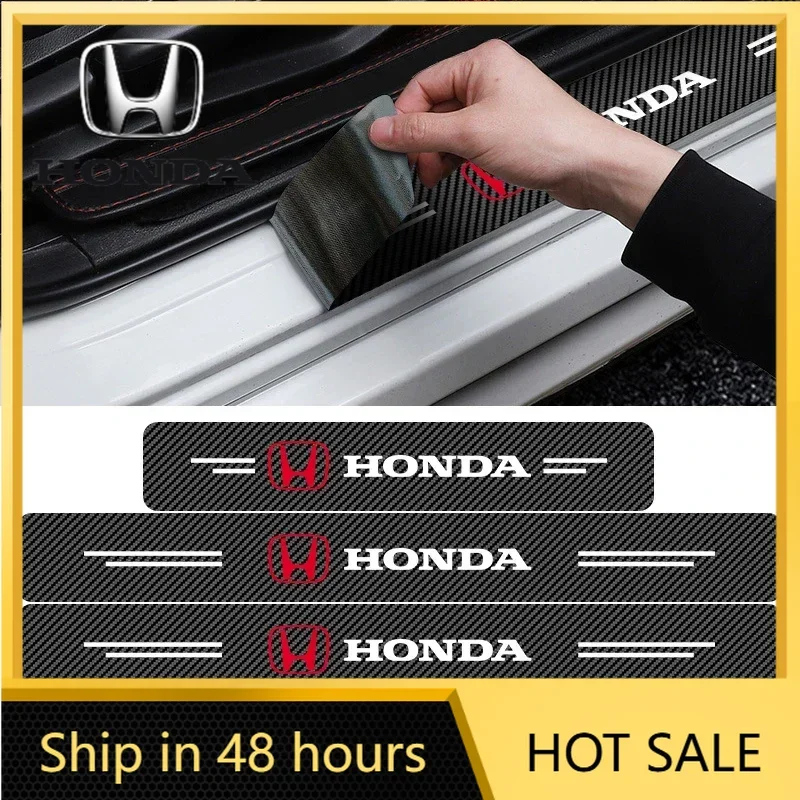 

Наклейки-защита на пороги автомобиля из карбона для Honda Civic, Fit, Jazz, Accord, Pilot, Passport, ST