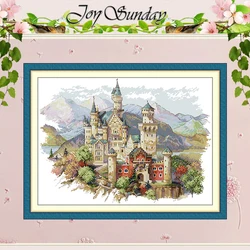 Castles Scenery Patterns Counted Cross Stitch Set DIY 11CT 14CT 16CT Stamped DMC Cross-stitch Kit Embroidery Needlework Crafts