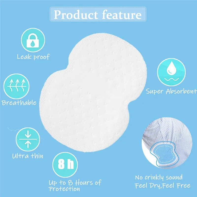 50Pcs Armpit Sweat Pads Underarm Pad Summer Deodorant Disposable Absorbent Liners Anti Perspiration Unisex