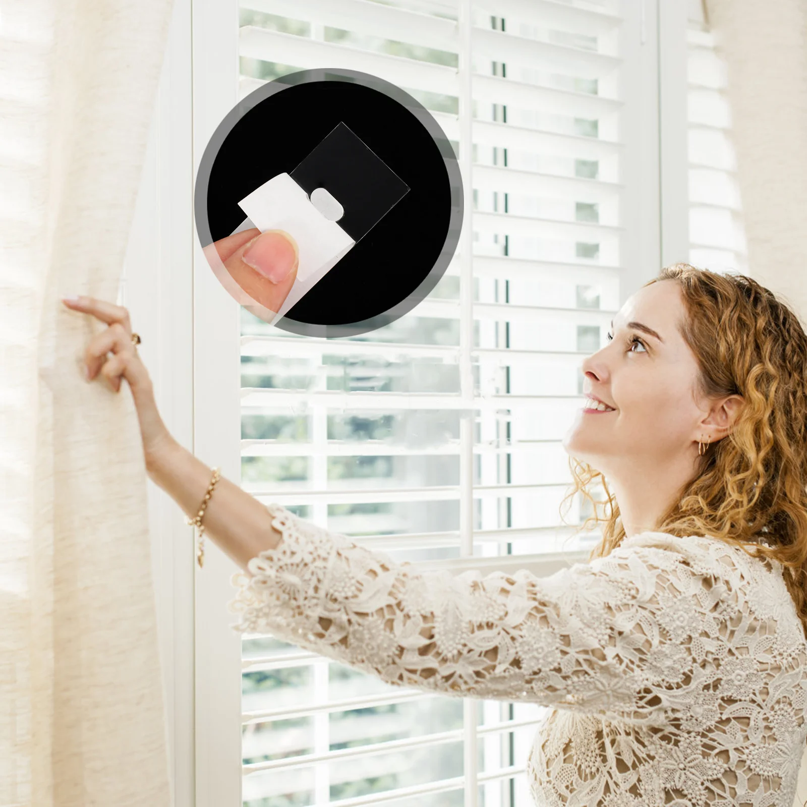 2 مجموعات واضح أعمى المثبتات بوم المواد سهلة التركيب الستائر الرأسية إصلاح علامات التبويب والسيقان عمودي أعمى إصلاح علامات التبويب #5