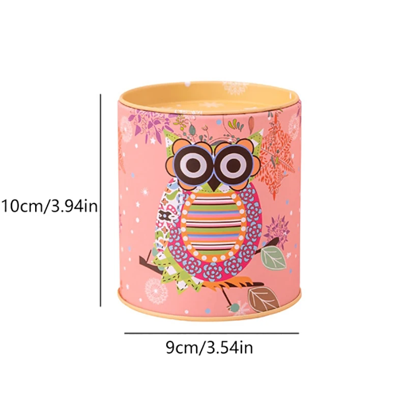 Owl Metal Piggy Bank Coin Box Jewelry Storage Mini Gift Cute Organizer Savings Home Accessories Living Room Decoration