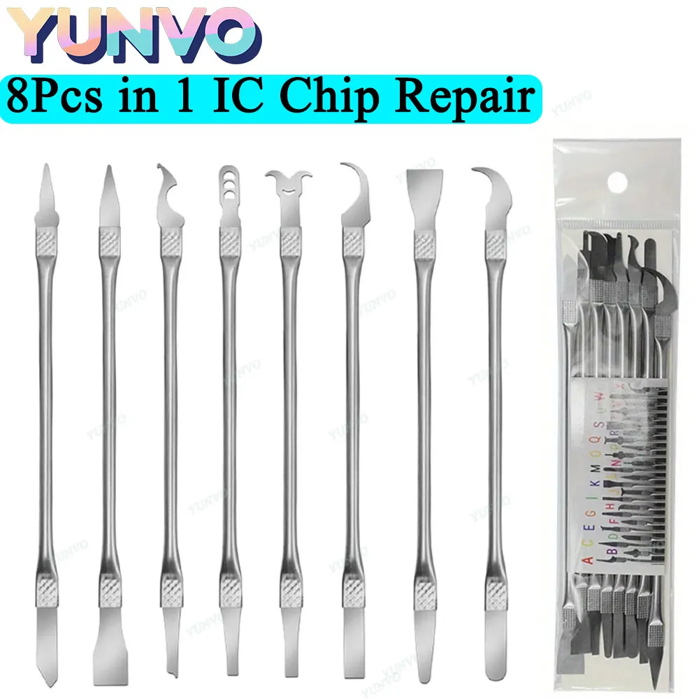 

8pcs CPU IC Glue Remover Phone Repair Tool C Chip Repair Thin Blades Piratical Repair Hand Tool For Mobile Phone Computer