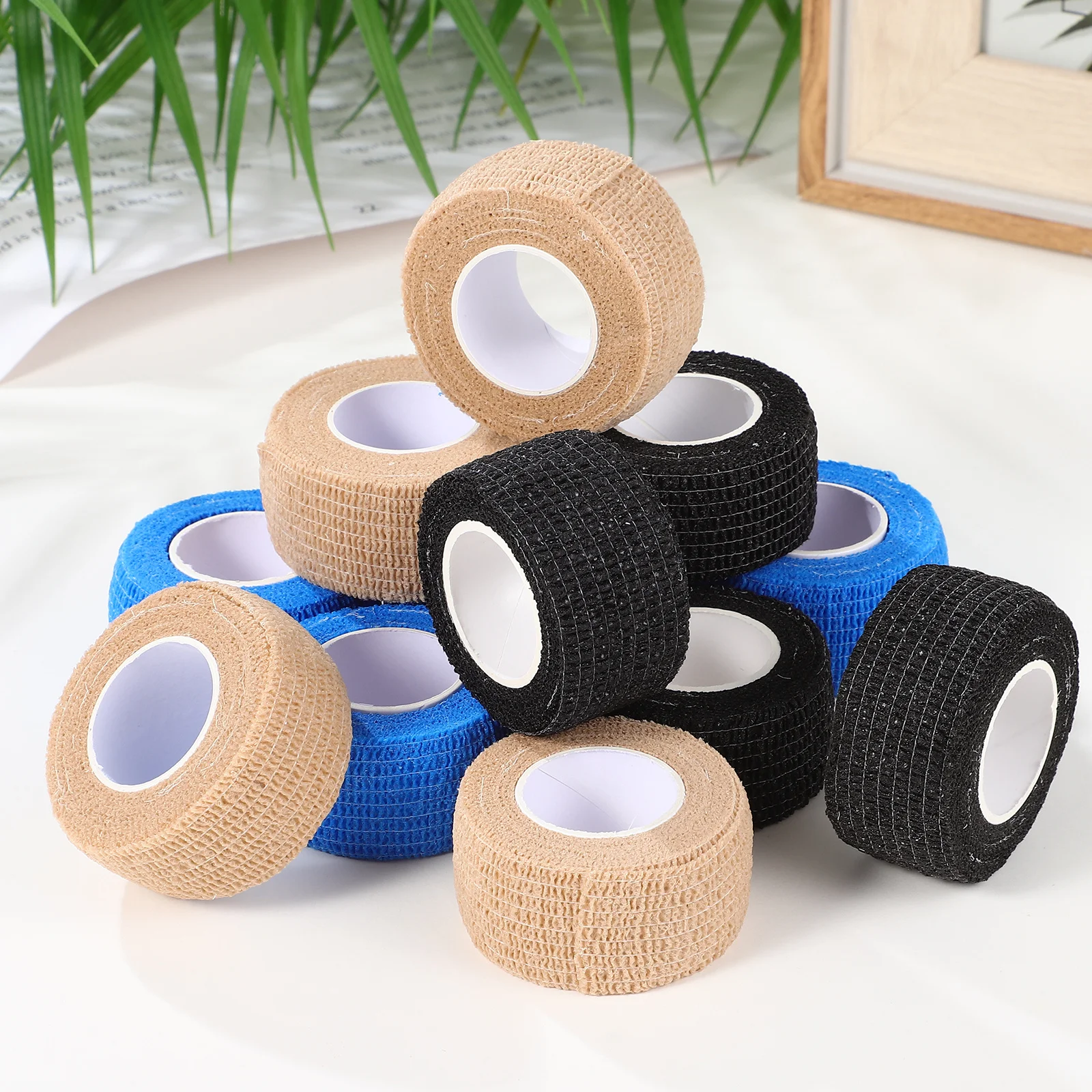 

12 рулонов самоклеящейся эластичной спортивной ленты, дышащие повязки на лодыжку, удобные спортивные повязки на запястье, футбол, баскетбол