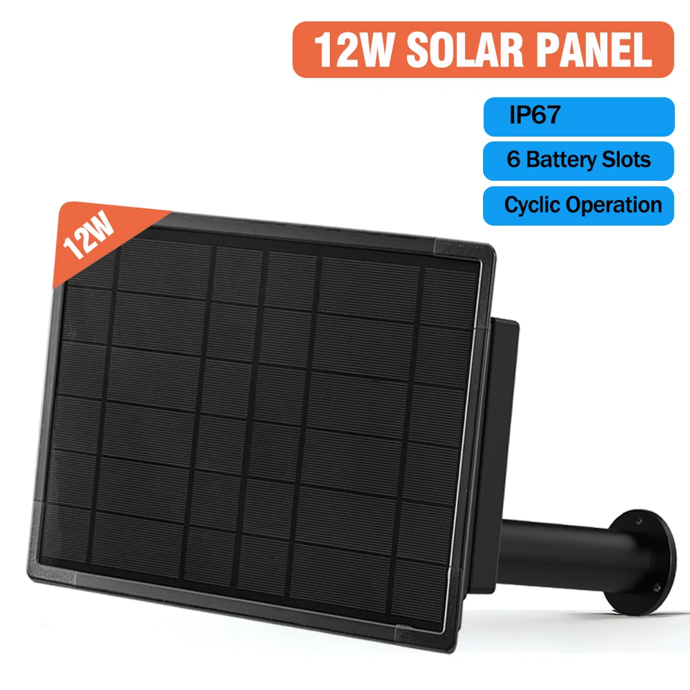 Panel słoneczny 12W z baterią, micro USB, Type-C, wodoodporny IP66, ładowarka, wyjście 5V 12V, zasilacz, system oświetlenia LED do domu. — zdjęcie produktu 2