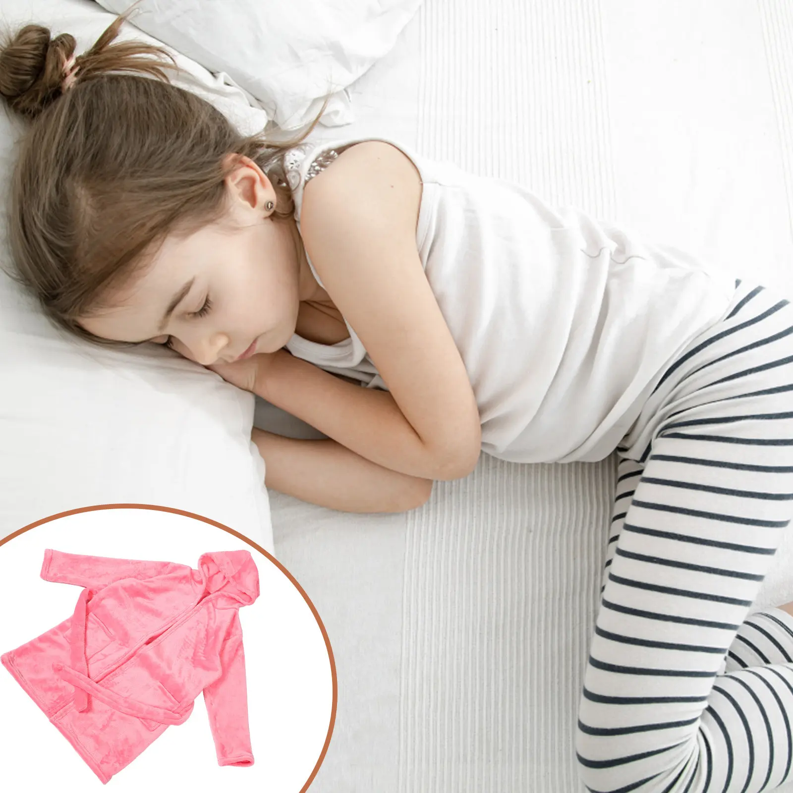 Thickened Flannel Kids Bathrobe Hooded Sleepwear for Toddlers Warm Cozy House Robe Children Pajama Bath Time Loungewear