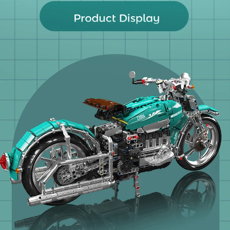 1971 Uds. Modelo de ladrillo de motocicleta de crucero americano colección de juguetes adornos de bloques de construcción de motocicleta regalos de vacaciones para niños adultos