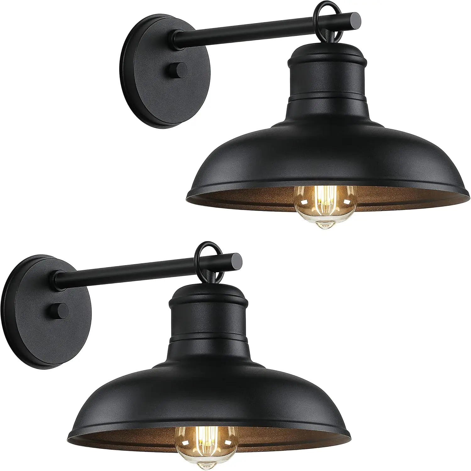 

2-Pack Vintage Black Wall Sconces, Waterproof Outdoor/Indoor Lighting for Patio Porch Garage