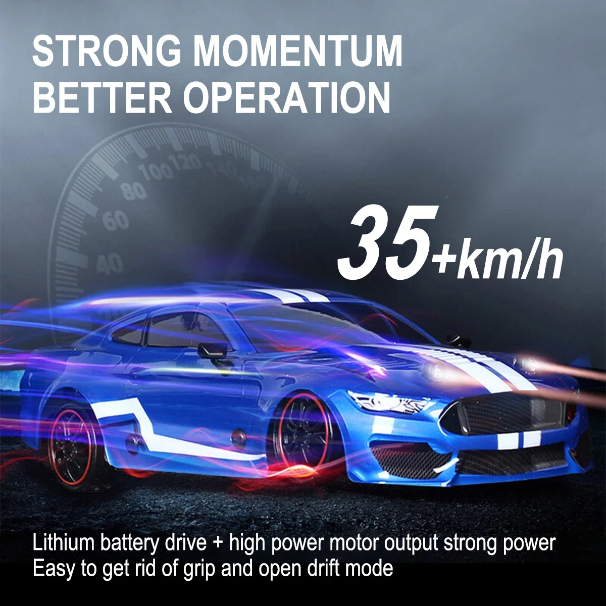 

4WD Remote Control Car 1:16 2.4G 40km/h High Speed Drift Mustang GT Sports Remote Control Sports Car Children's Toy Gift 2023