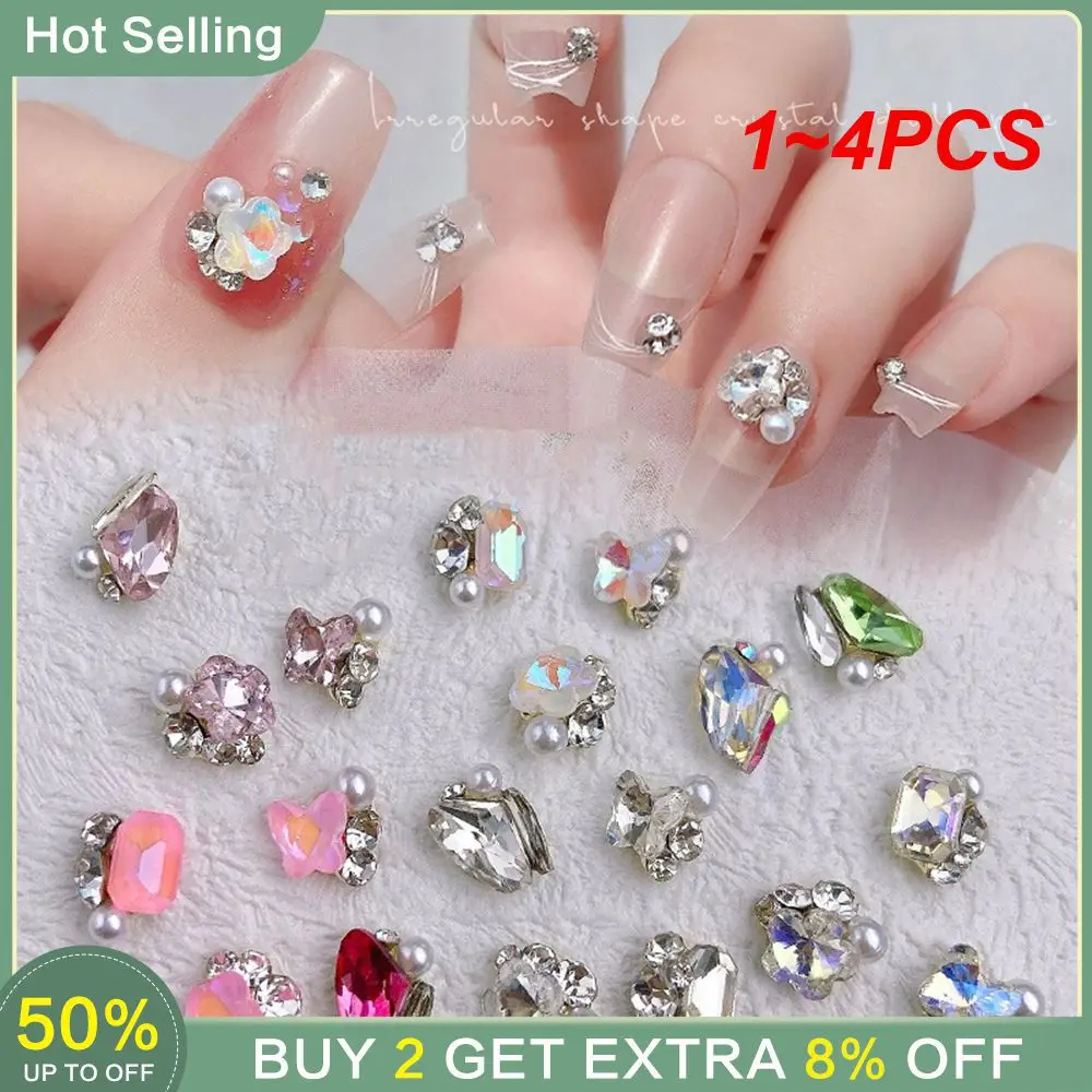 1~4PCS Decorations Unique Pearl Small Size Nail Art Color Drill Nail Supplies Best Selling Crystal Drill Popular Dazzling