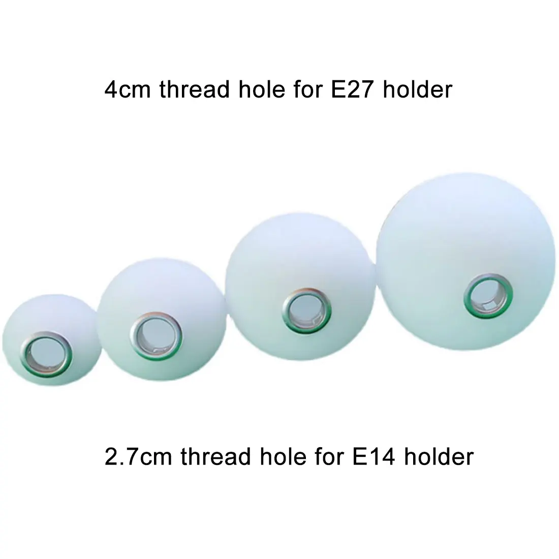 40mm 27mm Threaded Hole E27 E14 Globe Glass Lamp Shade Matte White Dome Cover Replacement for Thread Socket