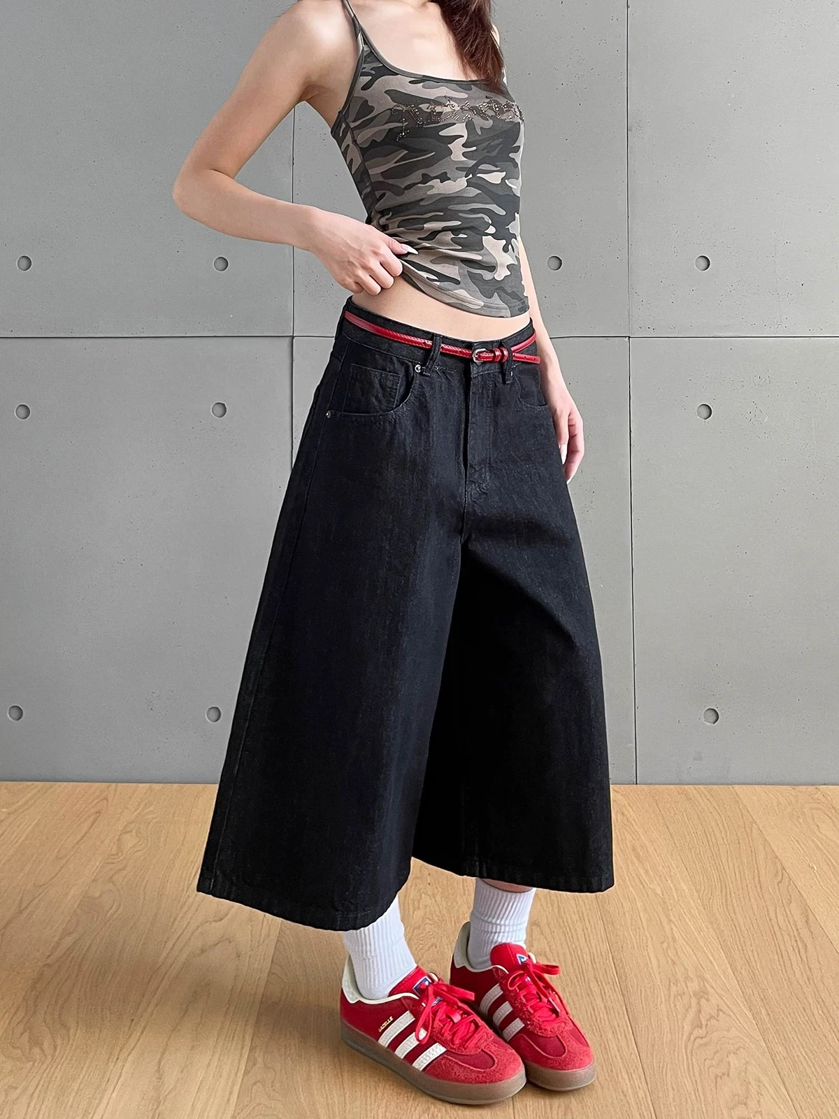 

American Retro Denim Original Color Seven-Foot Jeans ex Casual Loose Straight Leg Slimming Long Pants