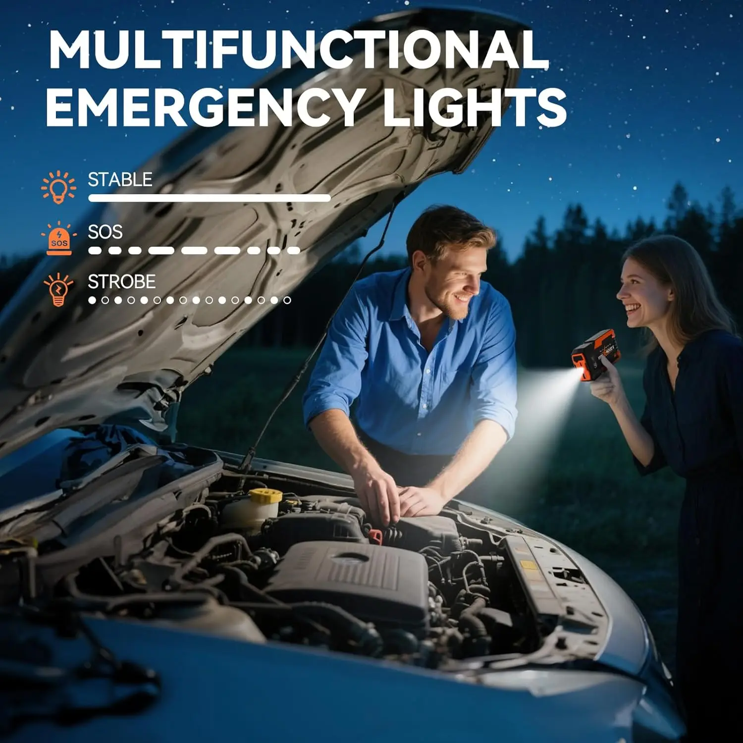 ET05 3000A محمول، حزمة بطارية 12 فولت مع USB، شاشة LCD، مصباح يدوي ثلاثي الأوضاع