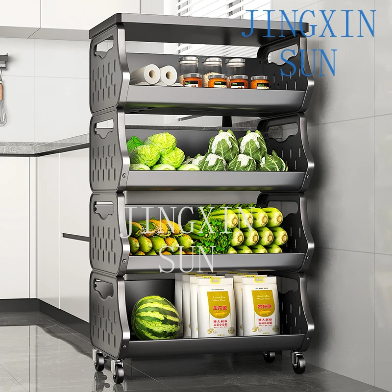 Kitchen rack, multi-functional vegetable basket, removable storage of fruits