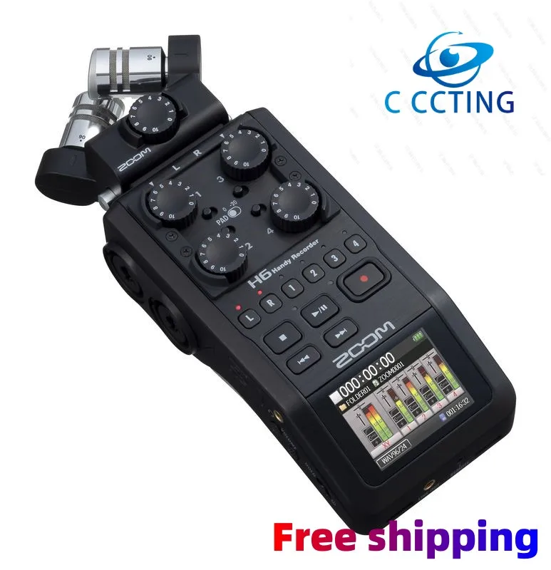 ZOOM H6 BLK portable handheld digital 6-Track Handy Recorder For Interview X/Y Mic Audio Interface Multi-Track For Musician