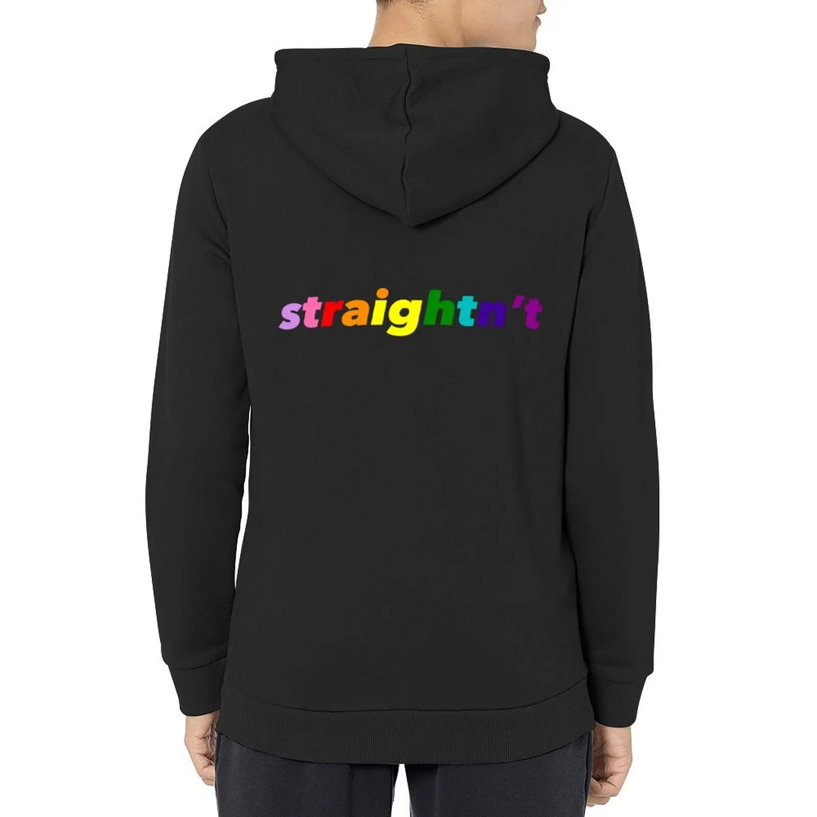 

Straightn't (Gilbert Baker Flag) Hoodie aesthetic clothing men clothing male clothes men's winter sweater hoodie