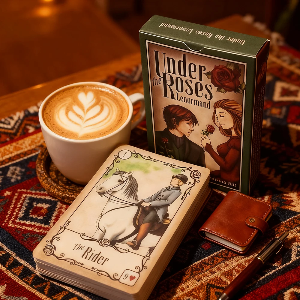 

Under The Roses Lenormand Deck A Charming 40-card Petit Lenormand Deck Presented with Delicate Sepia- Toned Illustrations 9*6cm