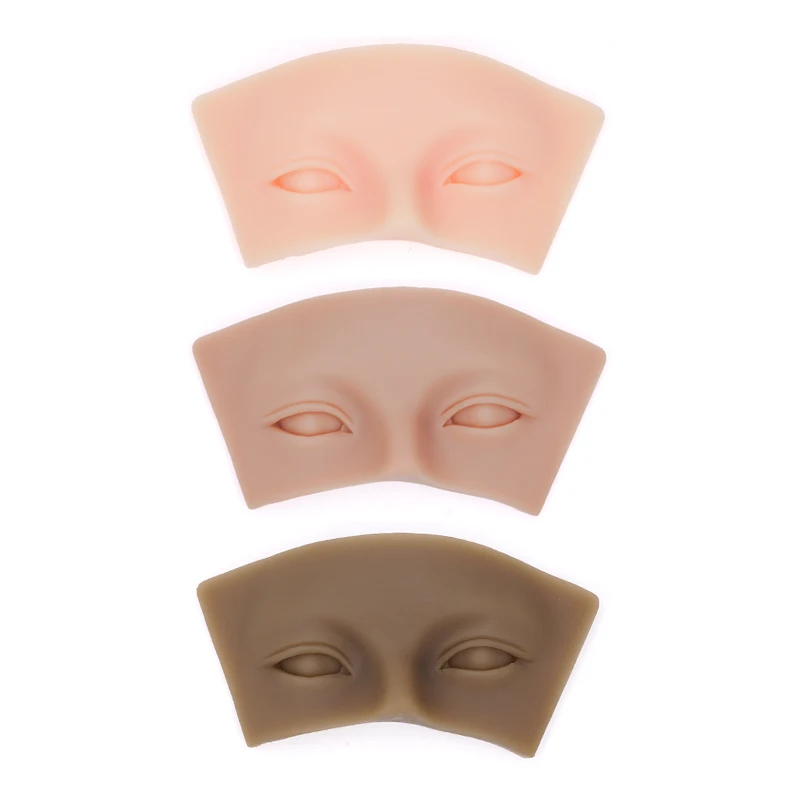 Placa de prática de maquiagem para os olhos de silicone, simulação de pele, treinamento de cosmetologia durável para iniciantes, salão de tatuagem