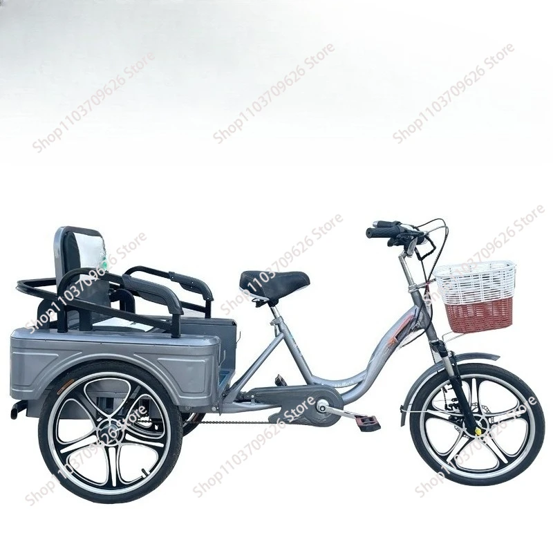 Long Range Electric Tricycle For Woman With Passengers Cargo 3 Wheel Adult Electric Bike 2 Person 350W Hide Battery Removable