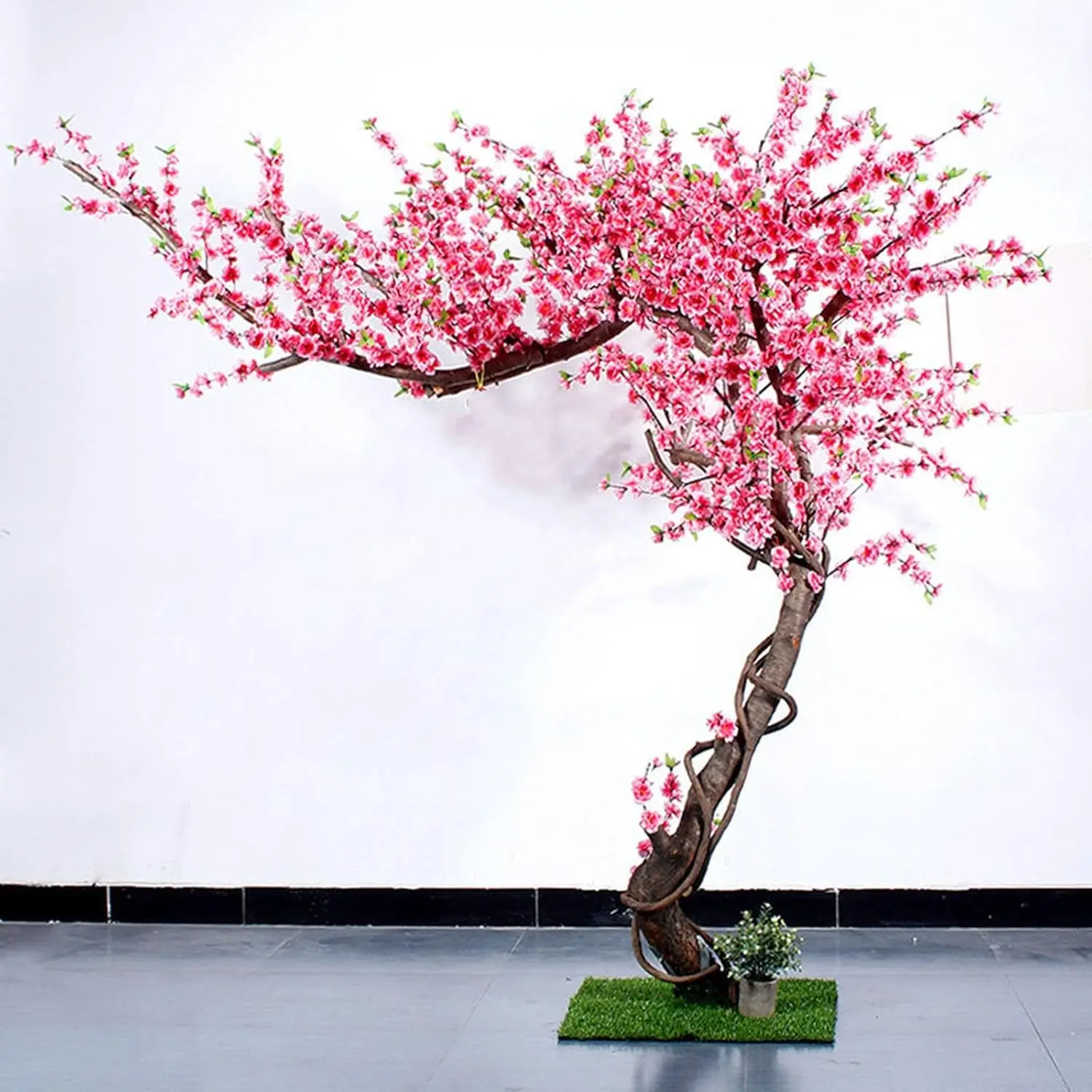 

Artificial Peach Blossom Tree, Indoor Outdoor Simulation Plant Wishing Tree for Wedding Home Office Christmas Banquet Party
