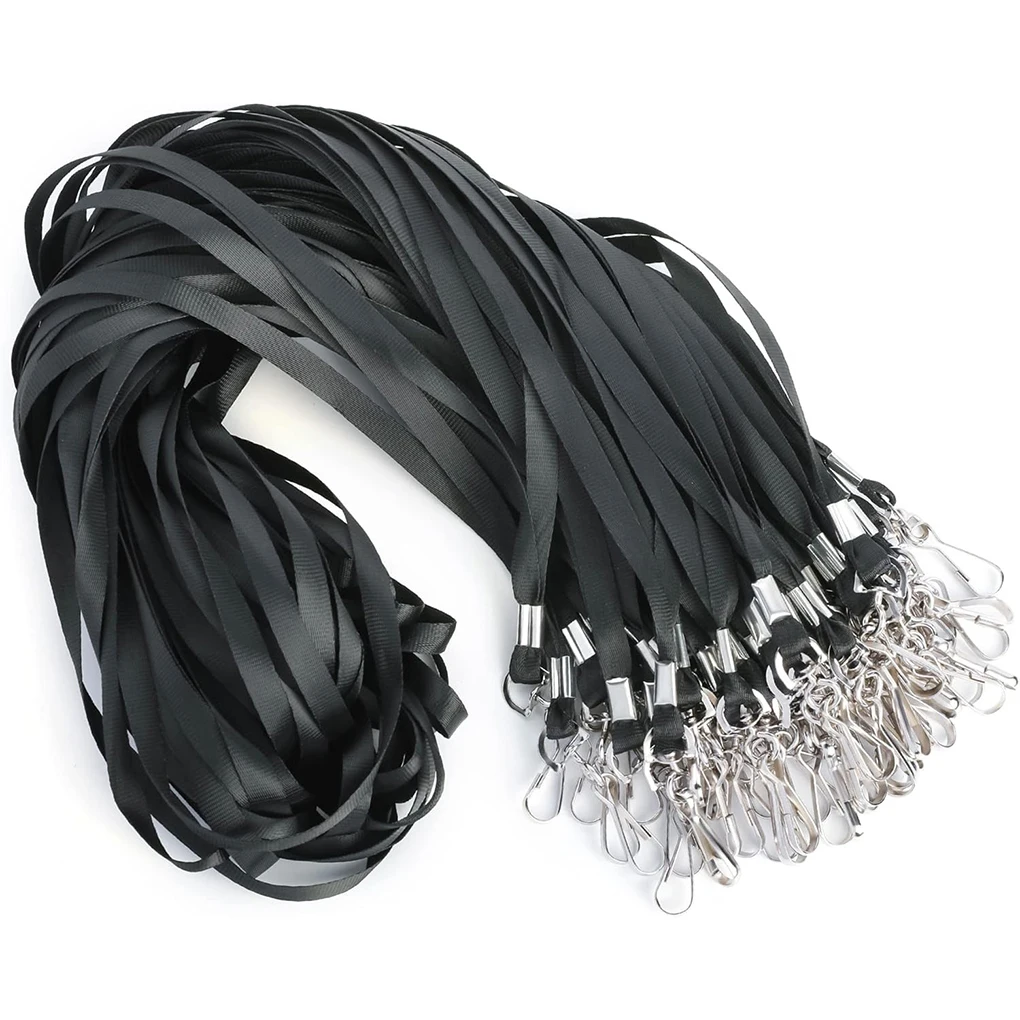 

100PCS Metal Clip Rope ID Tag Transparent Card Holder Waterproof Badge Storage Organizer Employee Pass Work Card Case Sleeve