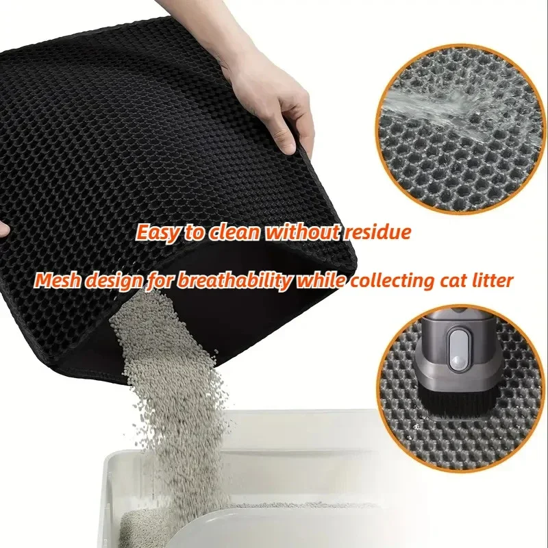 Cat Litter Mat,Double Layer Trapping Litter Box Mat,Waterproof, Urine Proof, Kitty Litter Mat,Easy Clean, Scatter Control 1pc