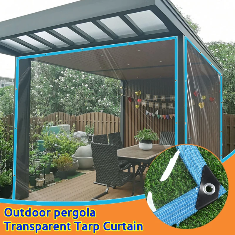 

0,35 мм/0,55 мм уличная прозрачная брезентная пергола из ПВХ, прозрачная занавеска для брезента, садовые суккуленты, чехол для укрытия от дождя