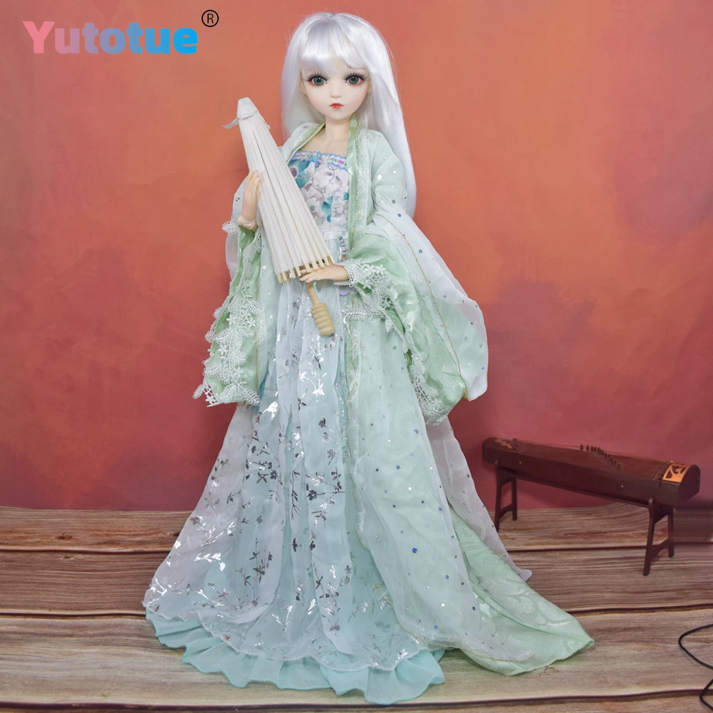 YUTOTUE 24 inch Height BJD Doll Toy Ancient Style Female Doll Green Eyes Removable Outfits
