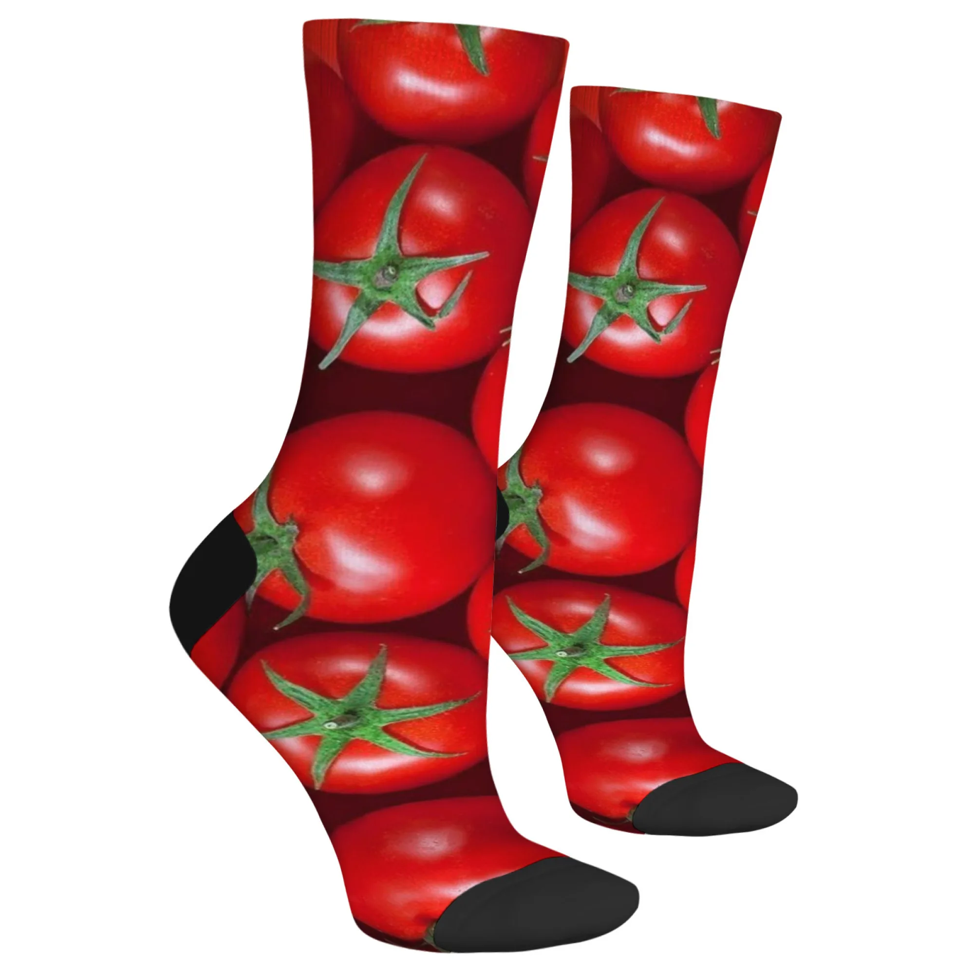 التصوير الفوتوغرافي على الطراز الواقعي يعمل مع الطماطم كطباعة موضوعية، جوارب رجالية مضحكة ومبتكرة، جوارب كاجوال على الطراز القديم Harajuku