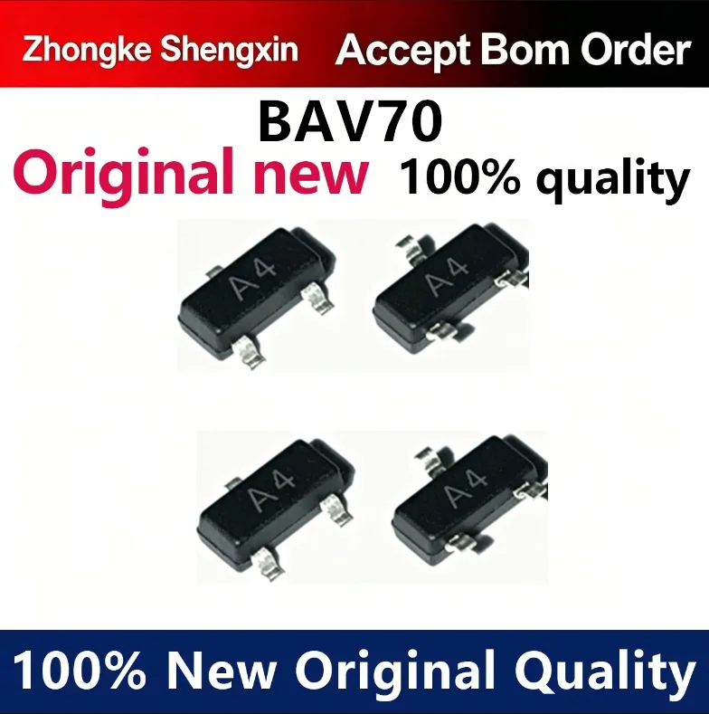 （5pcs-100pcs）New BAV70 SOT-23 silk screen: A4 patch diode electrostatic protection transistor