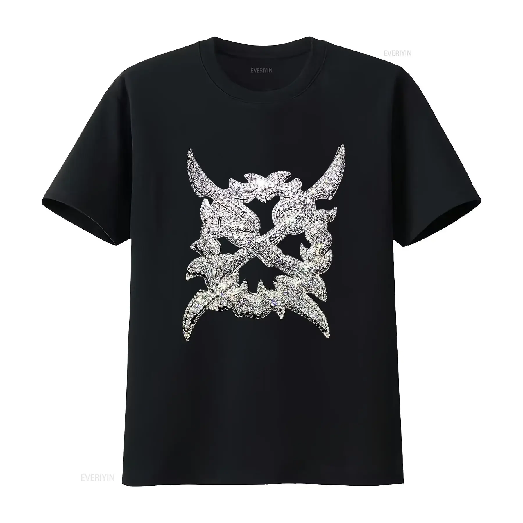 Camiseta Ken Carson X Chain con Pedrería, Estilo Y2K, Álbum de Rap, Moda Hip Hop, Mercancía de Rapper, Vintage, Lavada, Cómoda