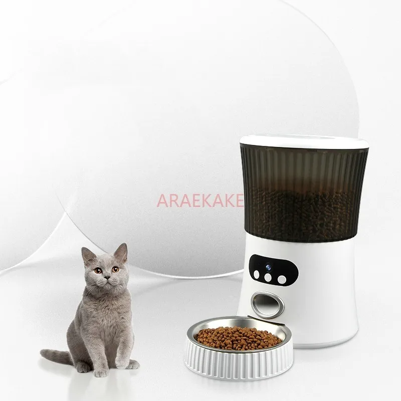 6L voice reminder LCD screen displays pet automatic intelligent feeder, cat and dog automatic feeder