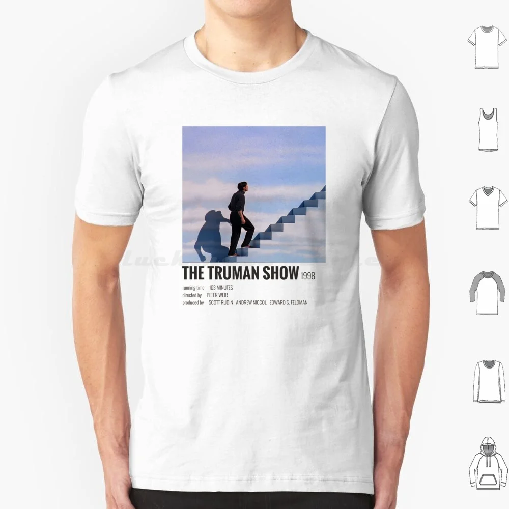 [ High Quality ] Truman Show Stairs Credits T Shirt Cotton Men Women DIY Print Movie Truman Show Truman Show Love Him Protect