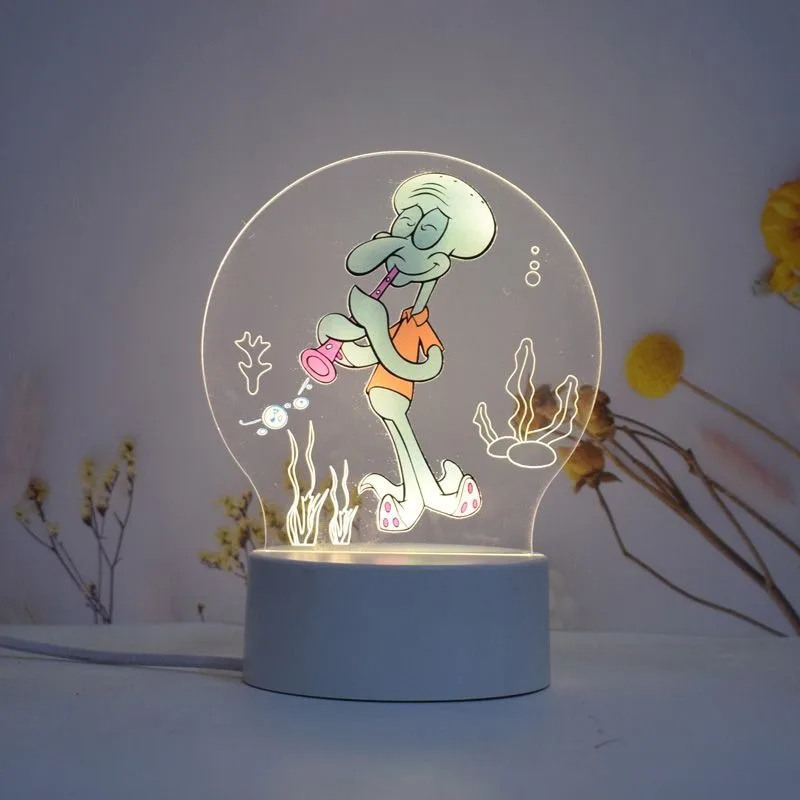 Bob Esponja SquarePants Patrick Star periférico animación de dibujos animados luz nocturna creativa 3D luz decorativa para habitación de niños