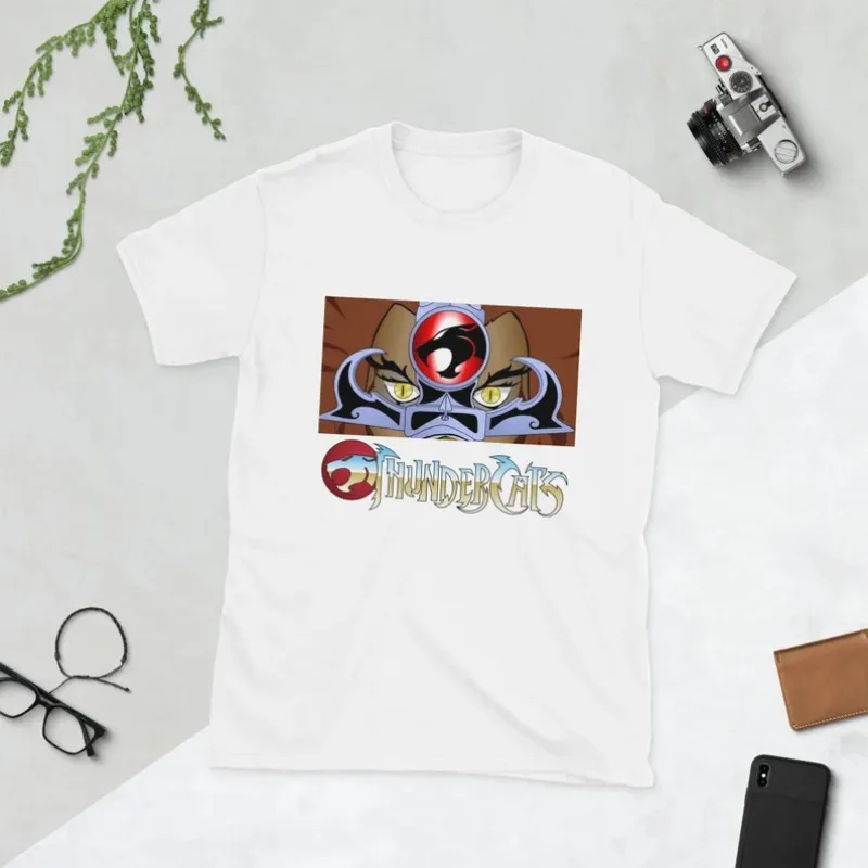 

New Vintage ThunderCats T-Shirt. Retro 80s Cartoon Graphic Tee with Logo Mumm-Ra's Mask Classic Black Unisex Casual Top Classic