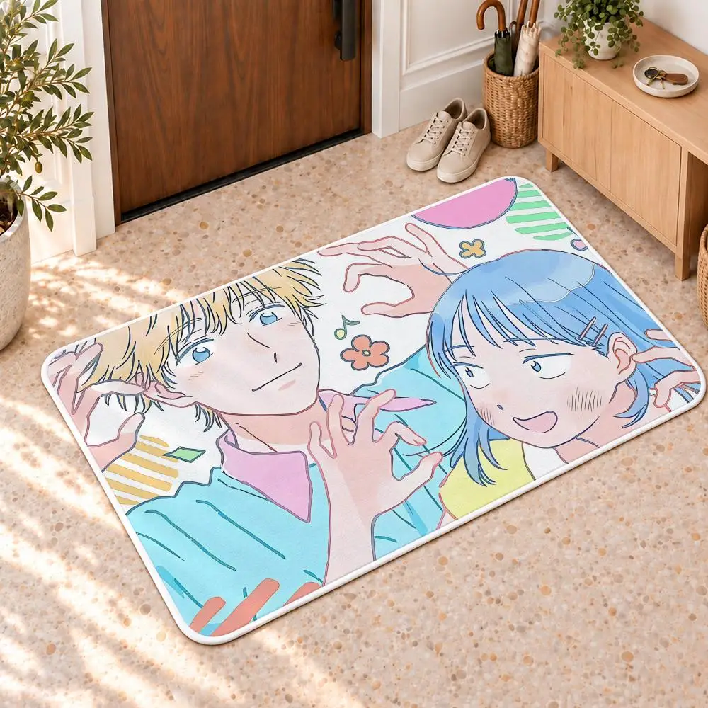 Anime S-Skip And Loafer Cute Floor Mat Flannel Rug Soft Non Slip Door Mat For Bathroom Bedroom Kitchen Living Room Home Decor