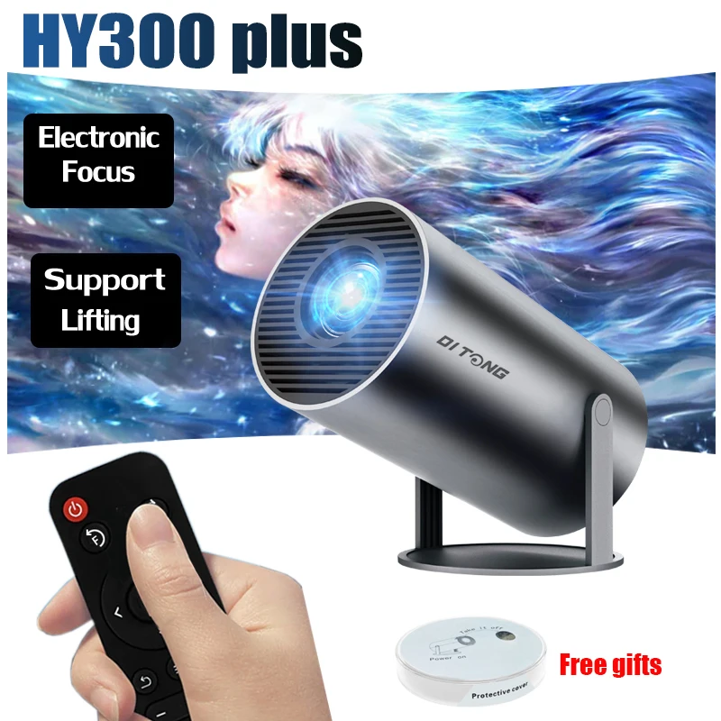 DITONG HY300 Plus HD Projector portatil 4K 1280x720P Android 11 Wifi6 LED Video Home Theater Cinema Phone mini Proyector Movie