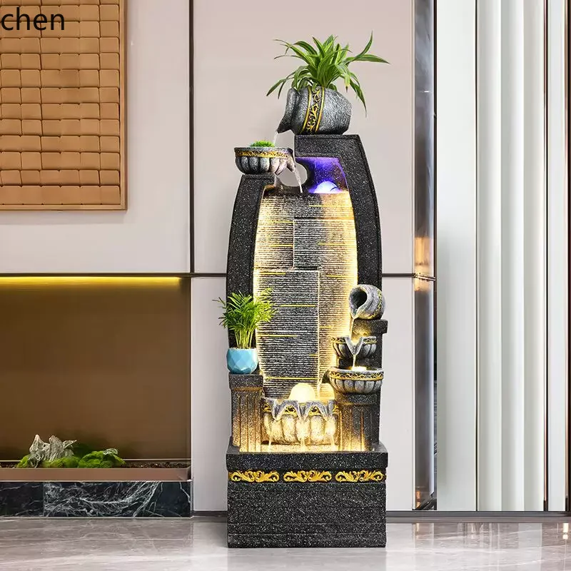 

ZML flowing water ornament circulating water rockery landscape indoor humidifier living room entrance decoration
