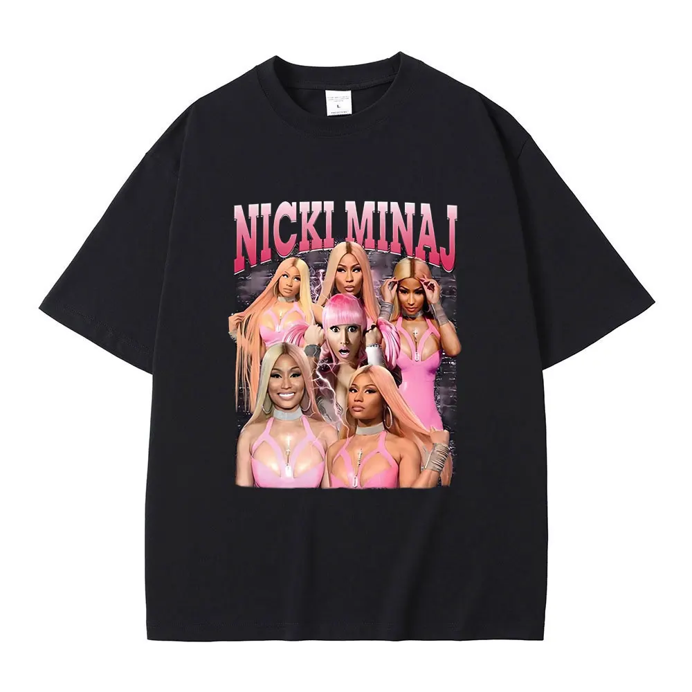 

Rap Queen Nicki Minaj Fashion T-shirt Men's Hip Hop Short Sleeve Male Vintage Casual Oversized T Shirts Men Women Summer Tshirt