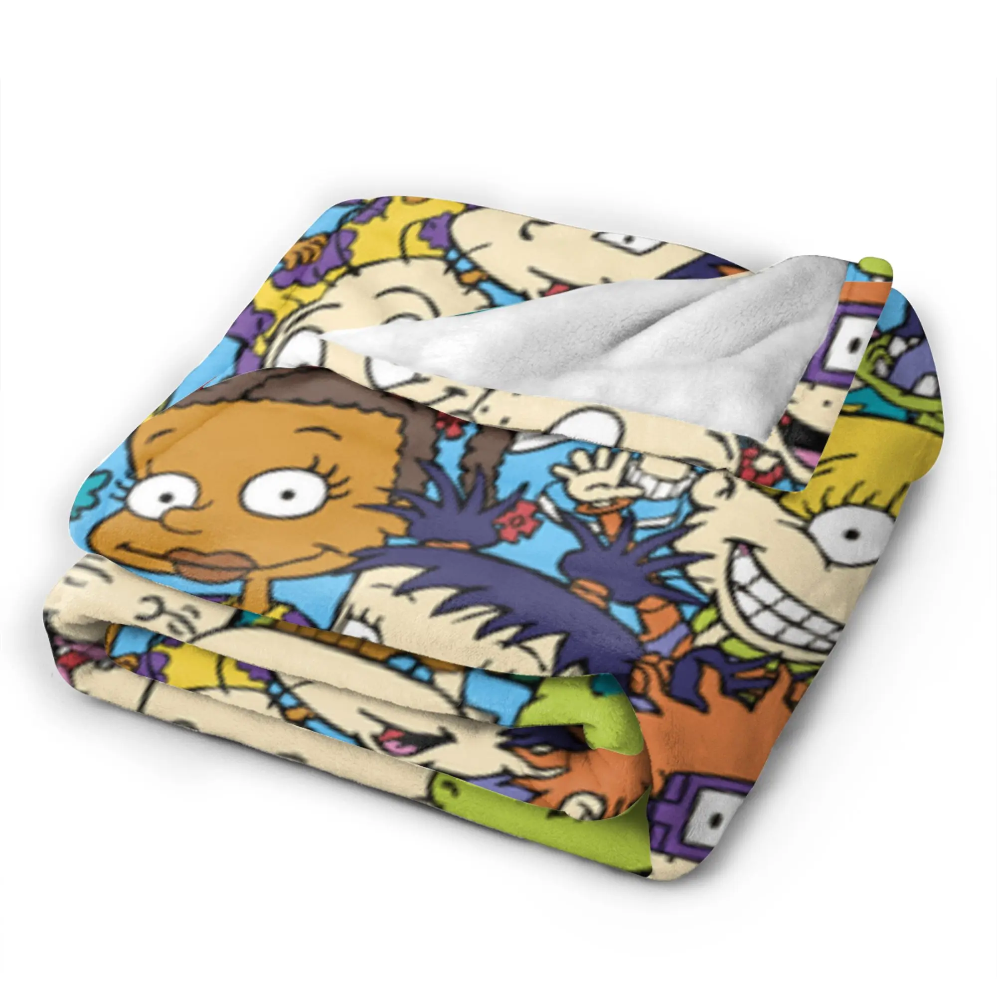 Rugrats 90s إحياء شخصية بطانية التخييم الفانيلا رمي بطانية للأريكة كرسي دافئ مخصص لتقوم بها بنفسك جودة المفرش هدية