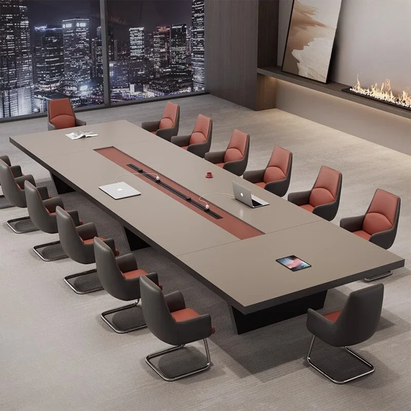 Light Luxury High-end Large Thickened Conference Table And Chair Combination Conference Office Conference Table Long Table HOME