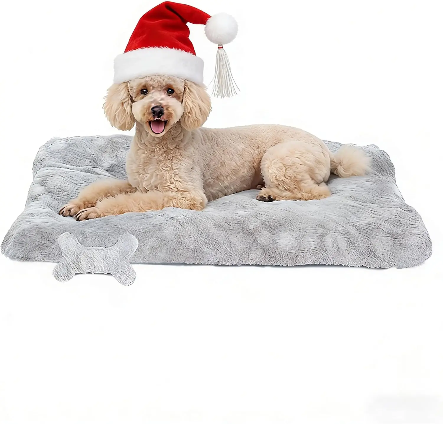 

Washable Dog Bed for Small to Large Dogs, Calming Anti Anxiety Medium Dog Bed, Deluxe Plush Faux Fur Crate Beds, Comfy F