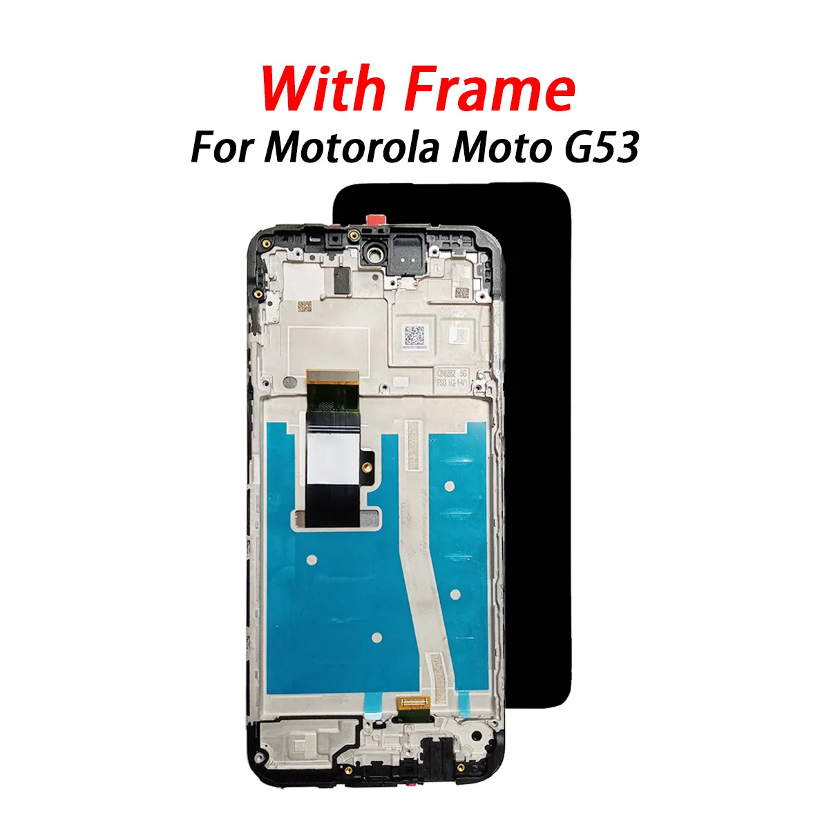 For Motorola Moto G53 LCD Display Touch Screen Digitizer Assembly XT2335-2 With Frame For Moto G53 Screen Replacement Parts