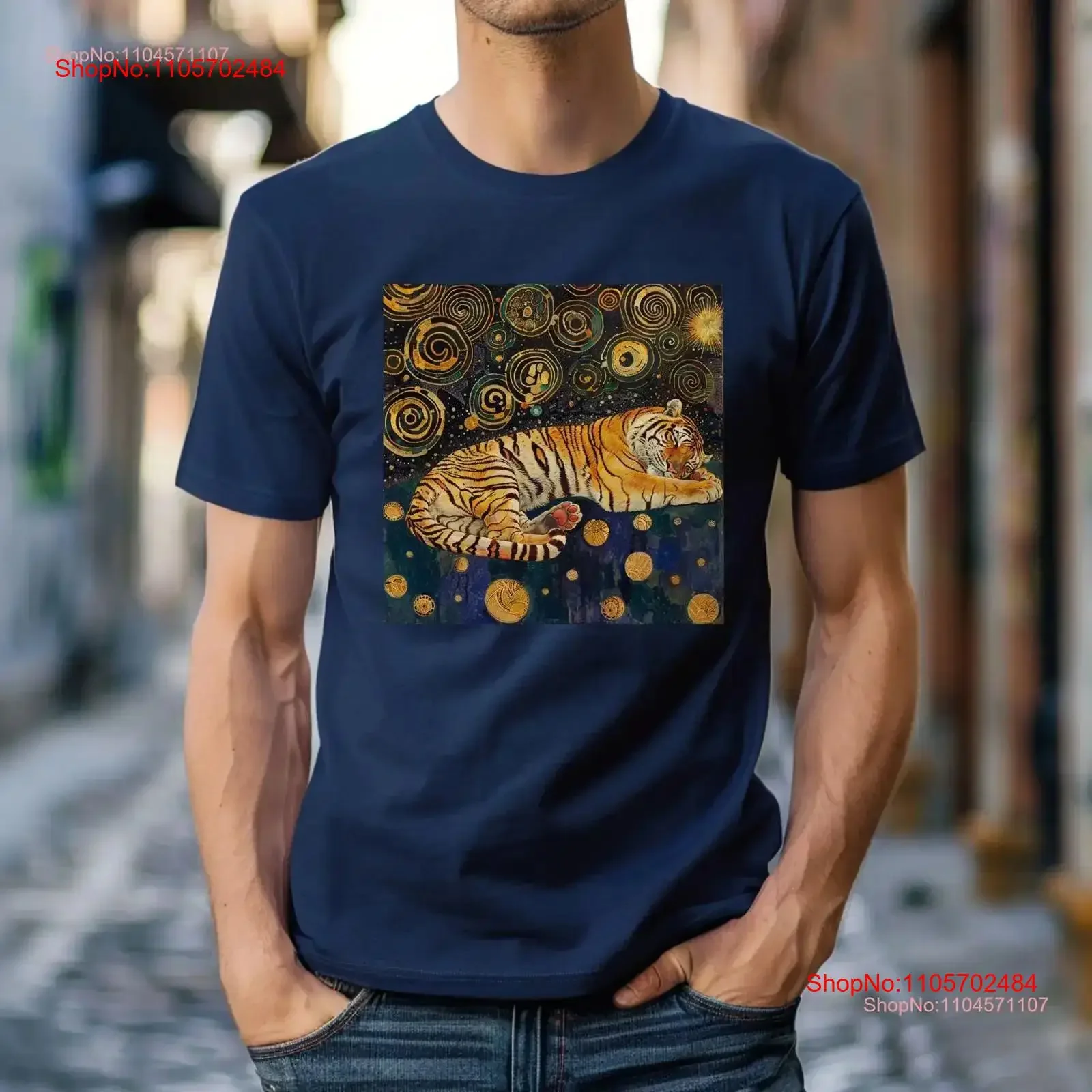 Dreamy Tiger T Shirt Art Painting Cute Lover Casual Wild Animal Idea vintage Washed homme Comfortable Versatile Breathable