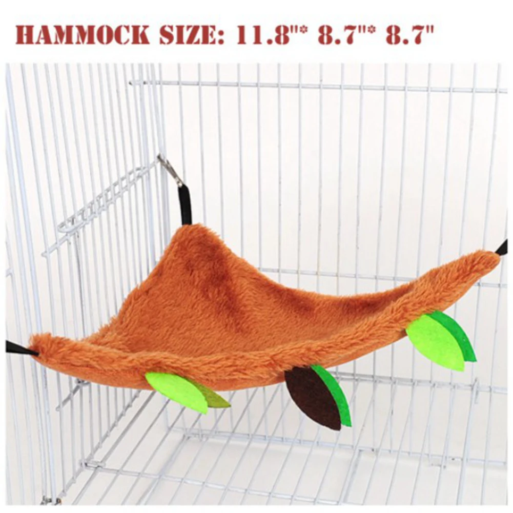 M05K 5Pcs Hamster Sugar Glider Hanging Cage Accessories Set Leaf Wood Design Small Animal Hammock Channel Ropeway Swing