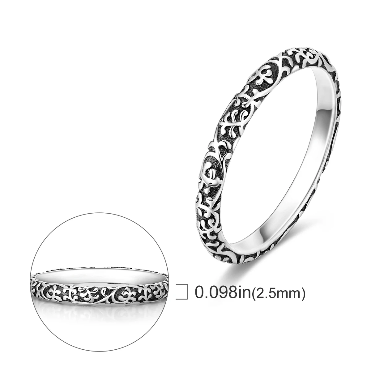 Women's 925 Sterling Silver Stackable Flower Ring, Engagement