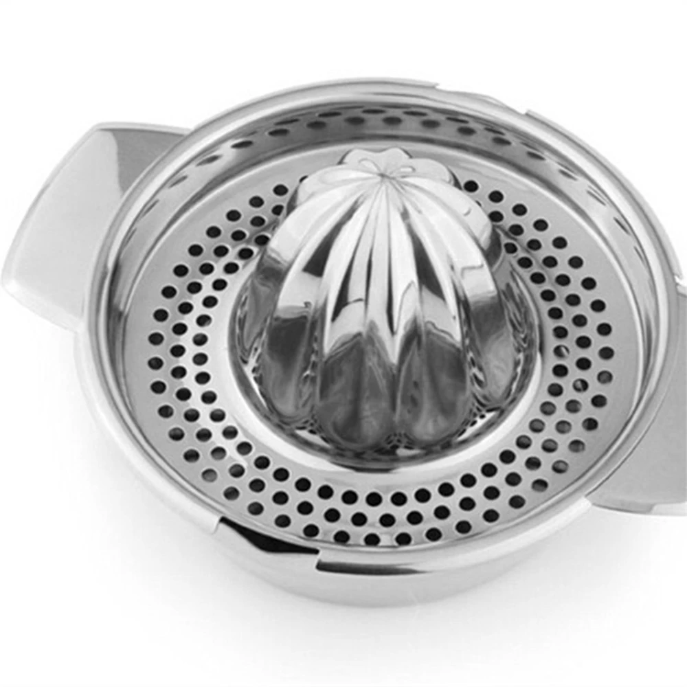 عصارة فواكه يدوية من الفولاذ المقاوم للصدأ مع وعاء ، فلتر يدوي ، مكبس دوار ، حمضيات ، برتقال ، ليمون ، أداة مطبخ #4