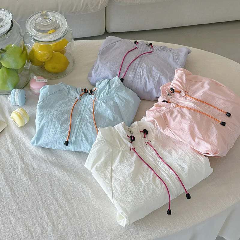 Girls New Summer Ultra-thin Breathable Sunscreen Coat Children Versatile Hooded Sunscreen Clothes Quick Drying Lightweight