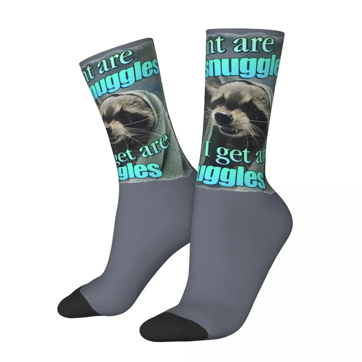 Hip-hop Women Men All I Want Are Snuggles Dress Socks Funny Raccoon Meme Merch Print Socks Cute Birthday Present