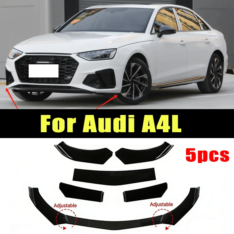 

5Pcs ABS Material Universal Car Front Bumper Separator Bumper Lip Body Kit Duck Lip Separator For Audi A4L Car Accessories