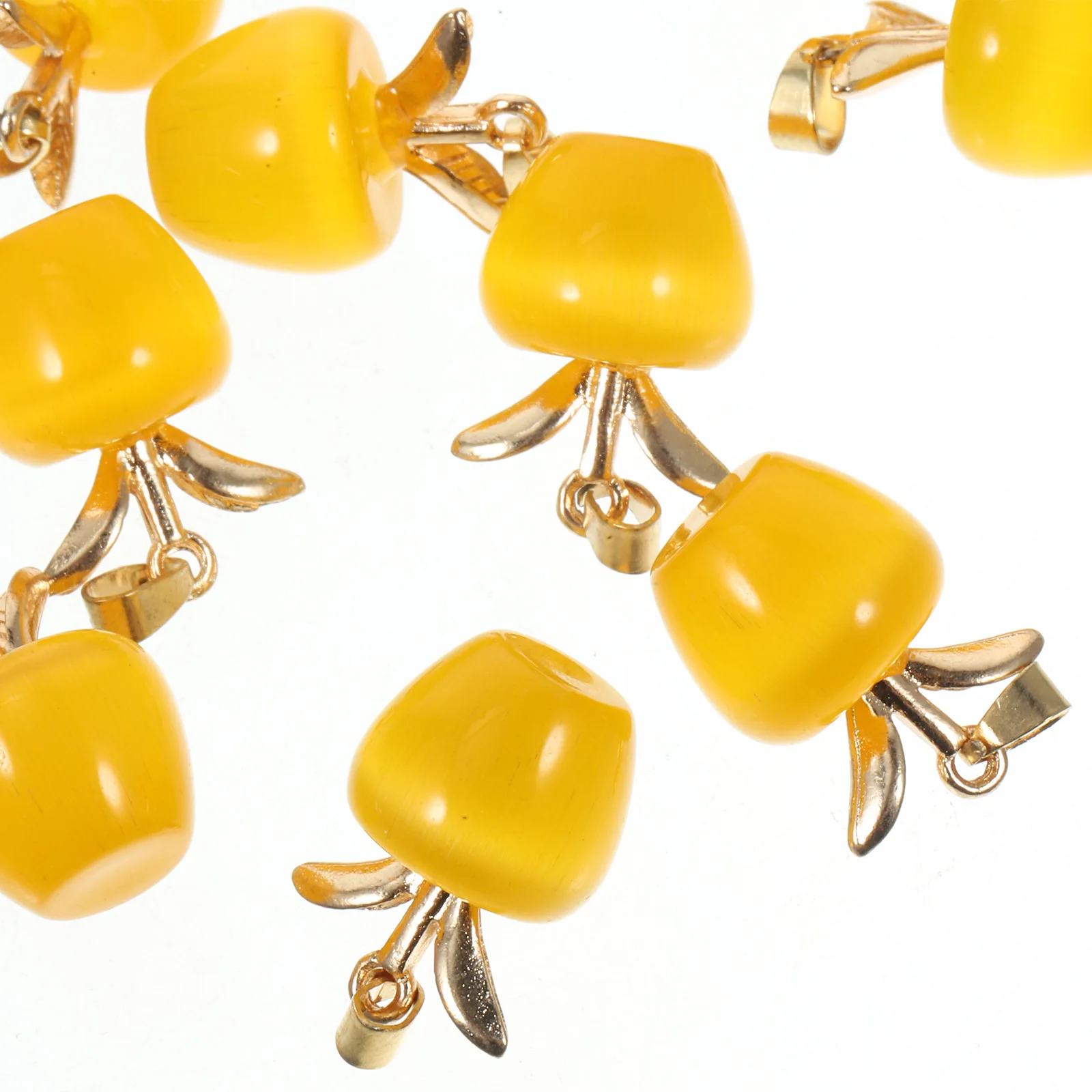 

10pcs Cat'S Eye Stone Pendant Jewelry Making Charms For Bracelets Earrings Keychains Craft Supplies Bulk Mini Trinkets